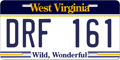 WV license plate DRF161