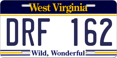 WV license plate DRF162