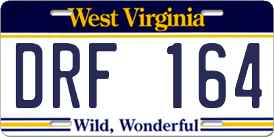 WV license plate DRF164