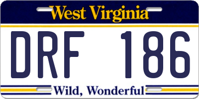 WV license plate DRF186