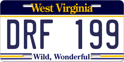 WV license plate DRF199
