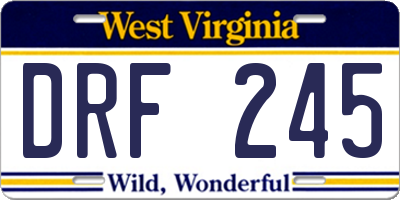 WV license plate DRF245