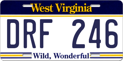 WV license plate DRF246