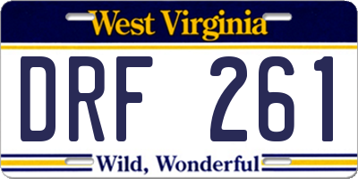 WV license plate DRF261