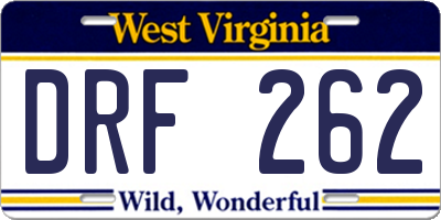 WV license plate DRF262