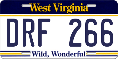 WV license plate DRF266