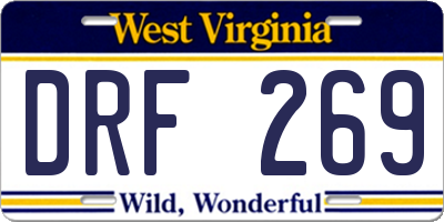 WV license plate DRF269