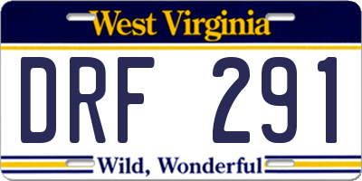 WV license plate DRF291
