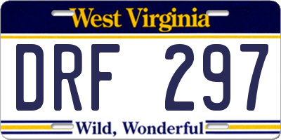 WV license plate DRF297