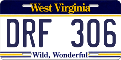 WV license plate DRF306