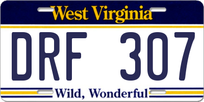 WV license plate DRF307