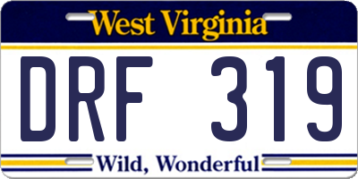 WV license plate DRF319