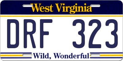 WV license plate DRF323