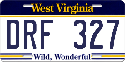 WV license plate DRF327