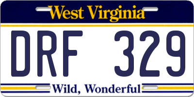 WV license plate DRF329