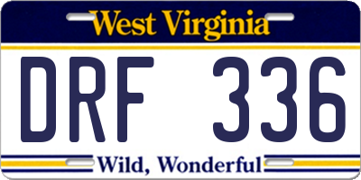 WV license plate DRF336