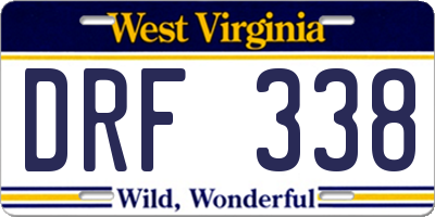 WV license plate DRF338
