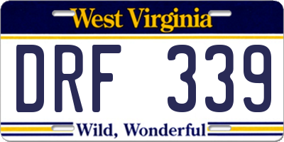 WV license plate DRF339