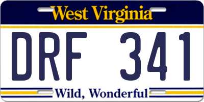 WV license plate DRF341