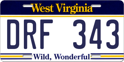 WV license plate DRF343