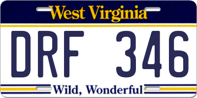 WV license plate DRF346