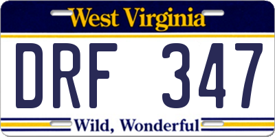 WV license plate DRF347