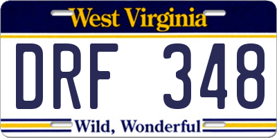 WV license plate DRF348