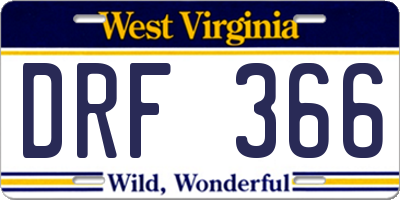 WV license plate DRF366