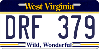 WV license plate DRF379