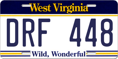 WV license plate DRF448
