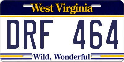 WV license plate DRF464