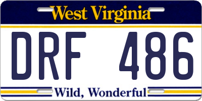 WV license plate DRF486