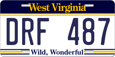 WV license plate DRF487