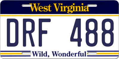 WV license plate DRF488