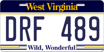 WV license plate DRF489