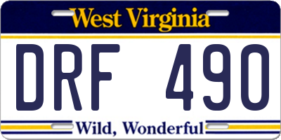WV license plate DRF490