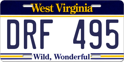 WV license plate DRF495