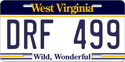 WV license plate DRF499