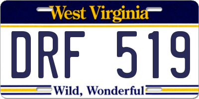 WV license plate DRF519