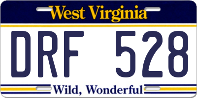 WV license plate DRF528