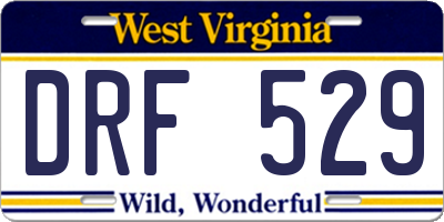 WV license plate DRF529
