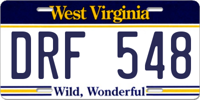 WV license plate DRF548