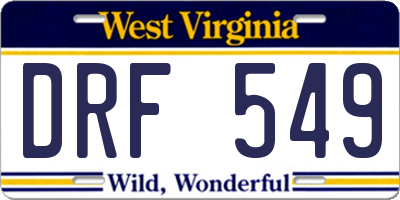 WV license plate DRF549