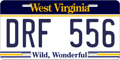 WV license plate DRF556