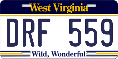 WV license plate DRF559