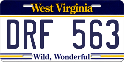 WV license plate DRF563