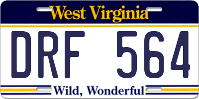 WV license plate DRF564