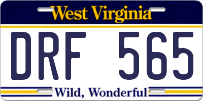 WV license plate DRF565