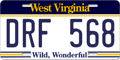WV license plate DRF568