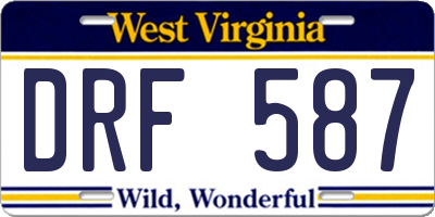 WV license plate DRF587